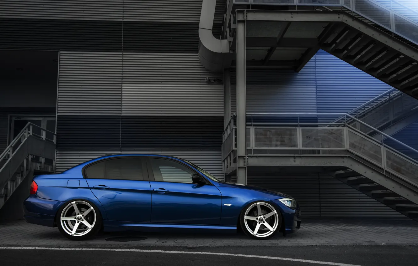 Обои BMW, Тюнинг, Синяя, БМВ, Диски, E90, Deep Concave, Катки картинки ...