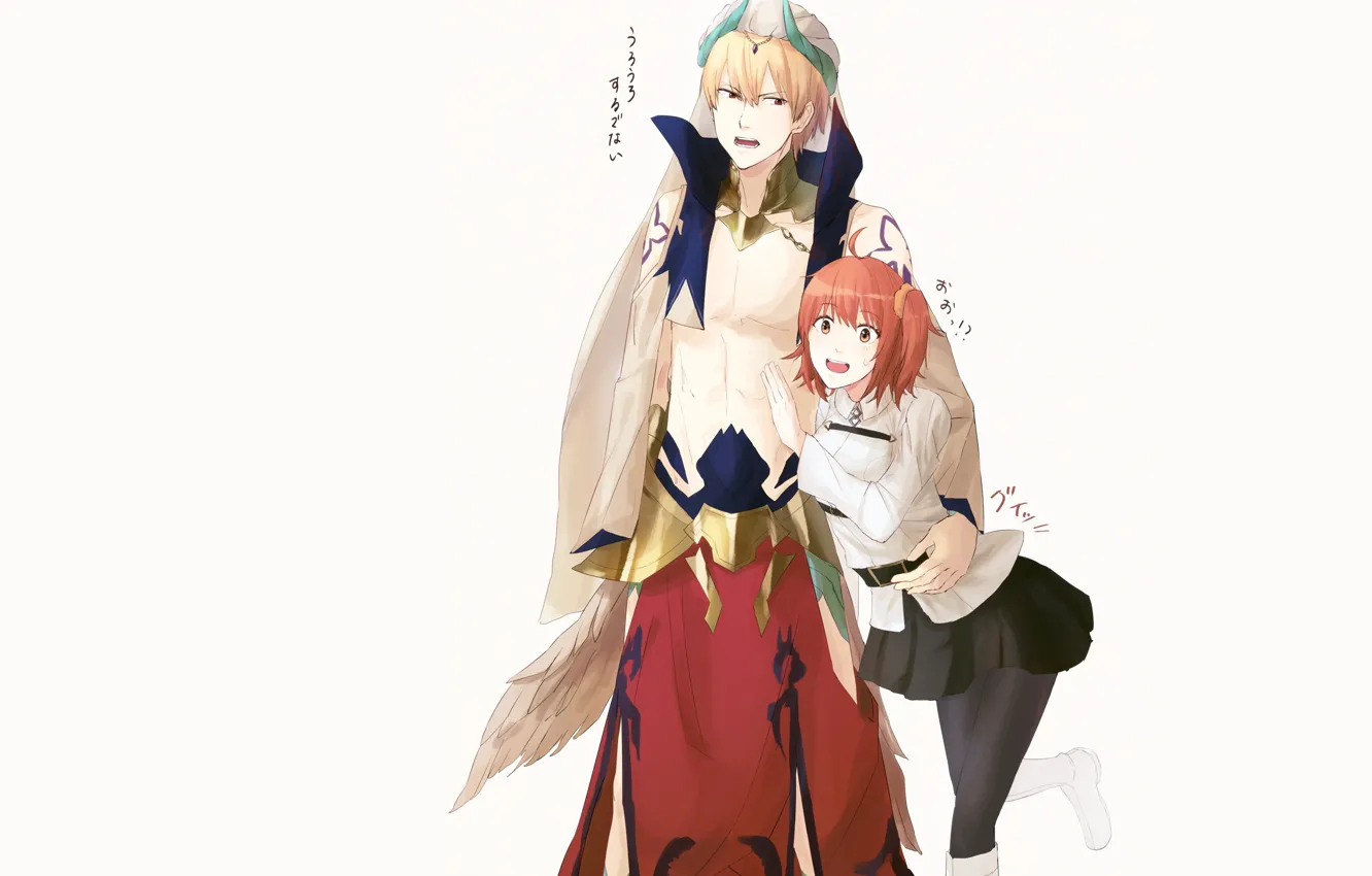 Фото обои девушка, аниме, арт, парень, персонажи, Гильгамеш, Fate / Grand Order