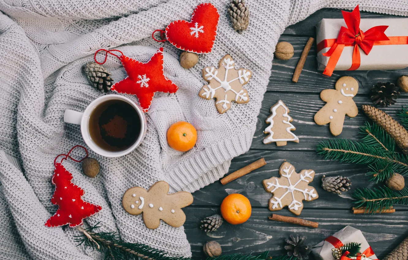 Фото обои украшения, Новый Год, печенье, Рождество, Christmas, New Year, cookies, decoration