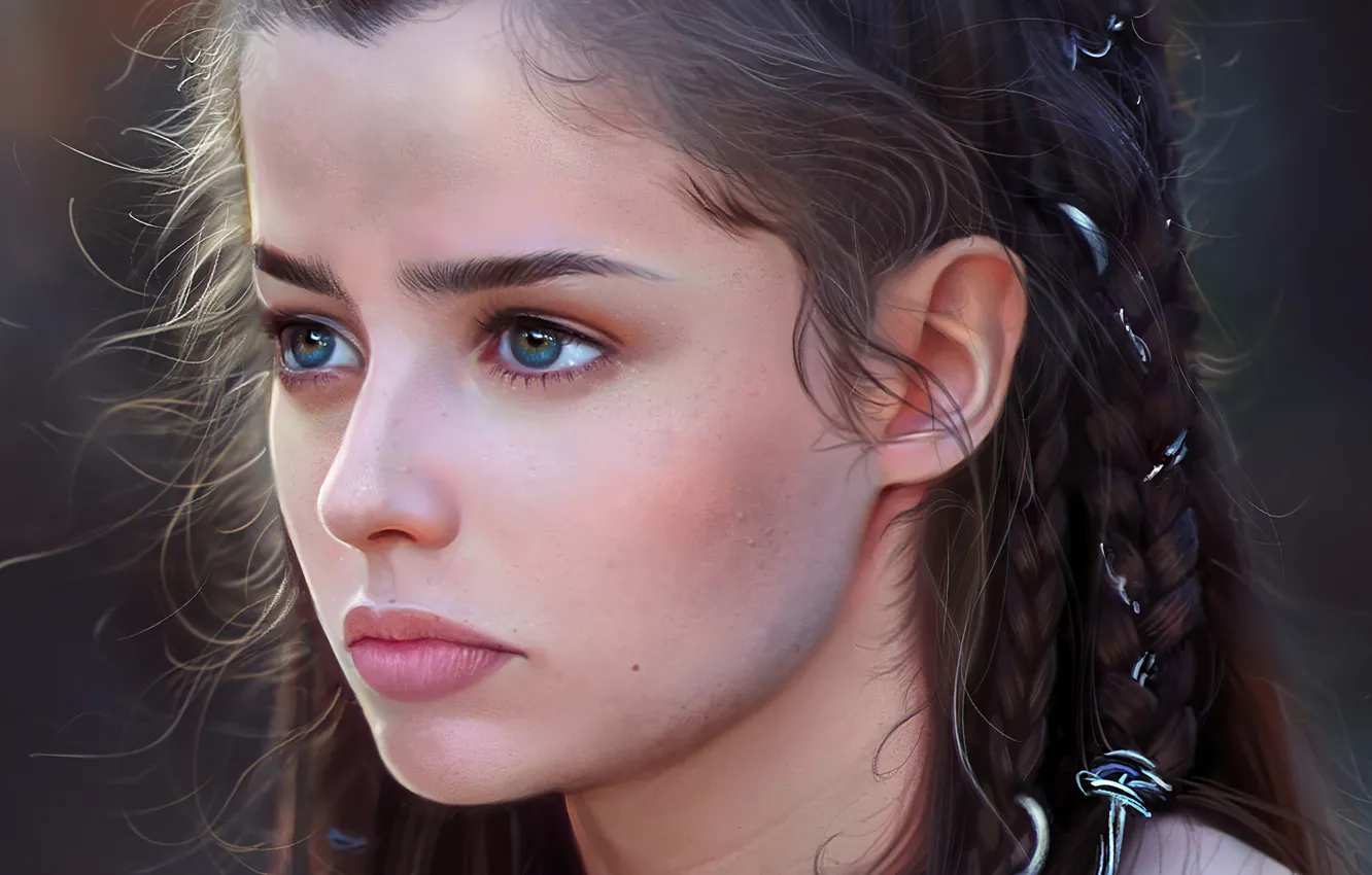 Фото обои взгляд, девушка, лицо, Holly Earl