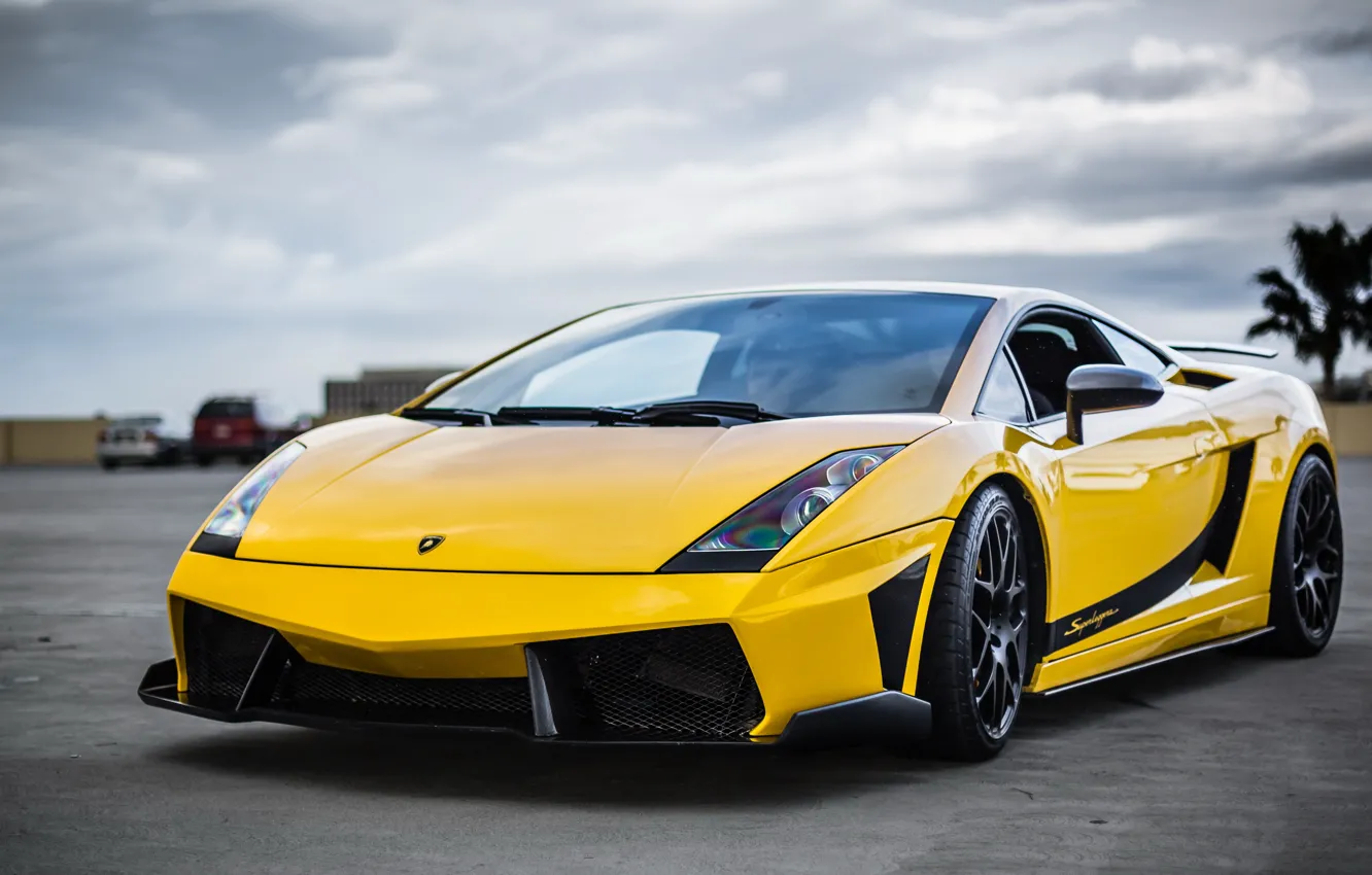 Фото обои Lamborghini, Superleggera, Gallardo, передок, Yellow, Supercar