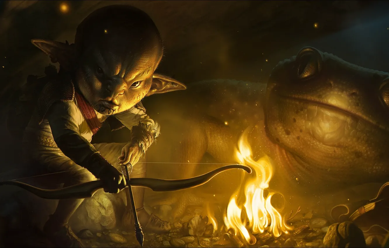 Фото обои fantasy, Art, hunter, goblin