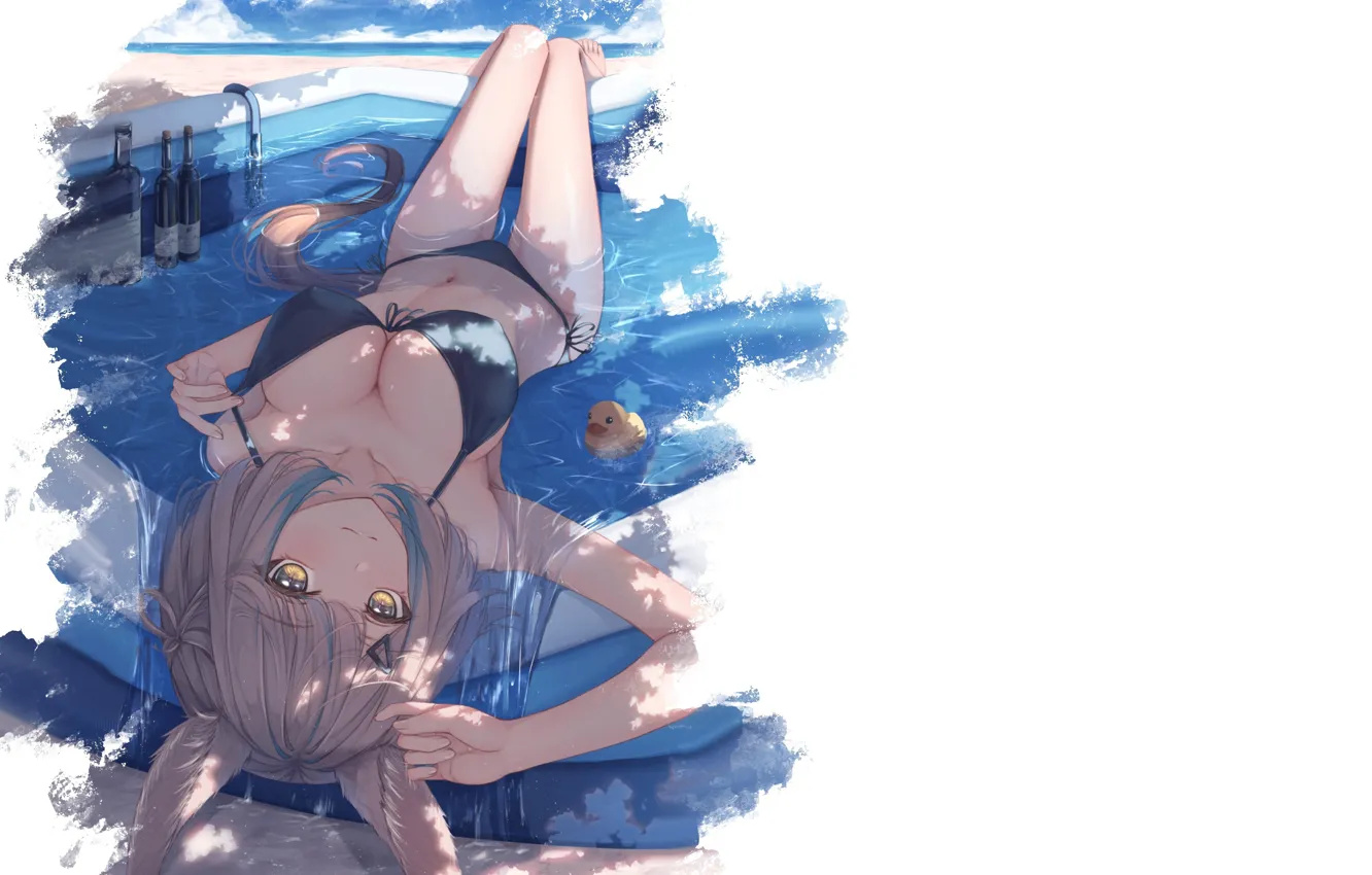 Фото обои girl, hot, sexy, beach, fox, boobs, anime, pretty