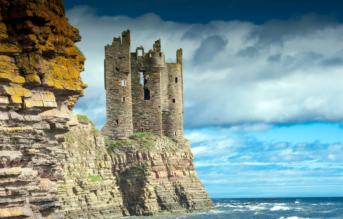 Фото обои Scotland, Caithness, Keiss Castle