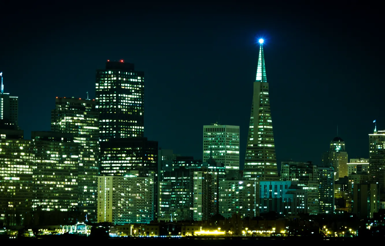 Фото обои ночь, city, здания, Сан-Франциско, USA, США, night, San Francisco