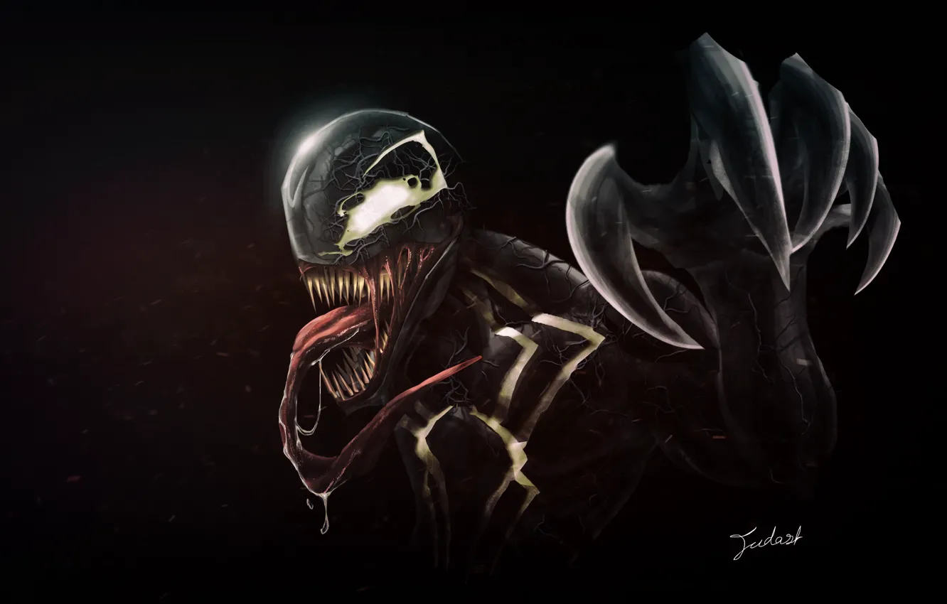 Фото обои Язык, Зубы, Art, Comics, MARVEL, Concept Art, Веном, Venom