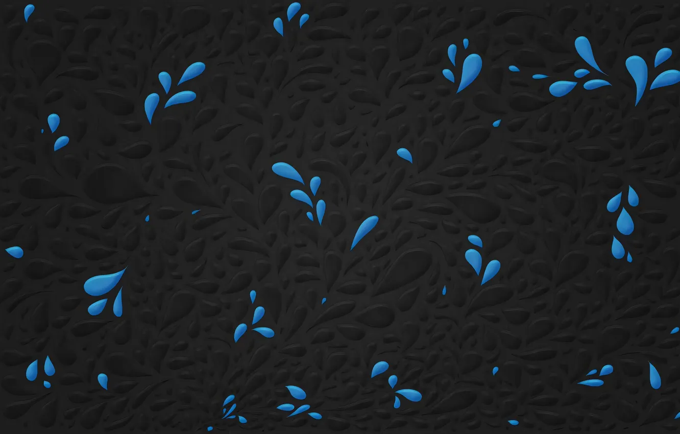 Фото обои капли, vladstudio, чёрный фон