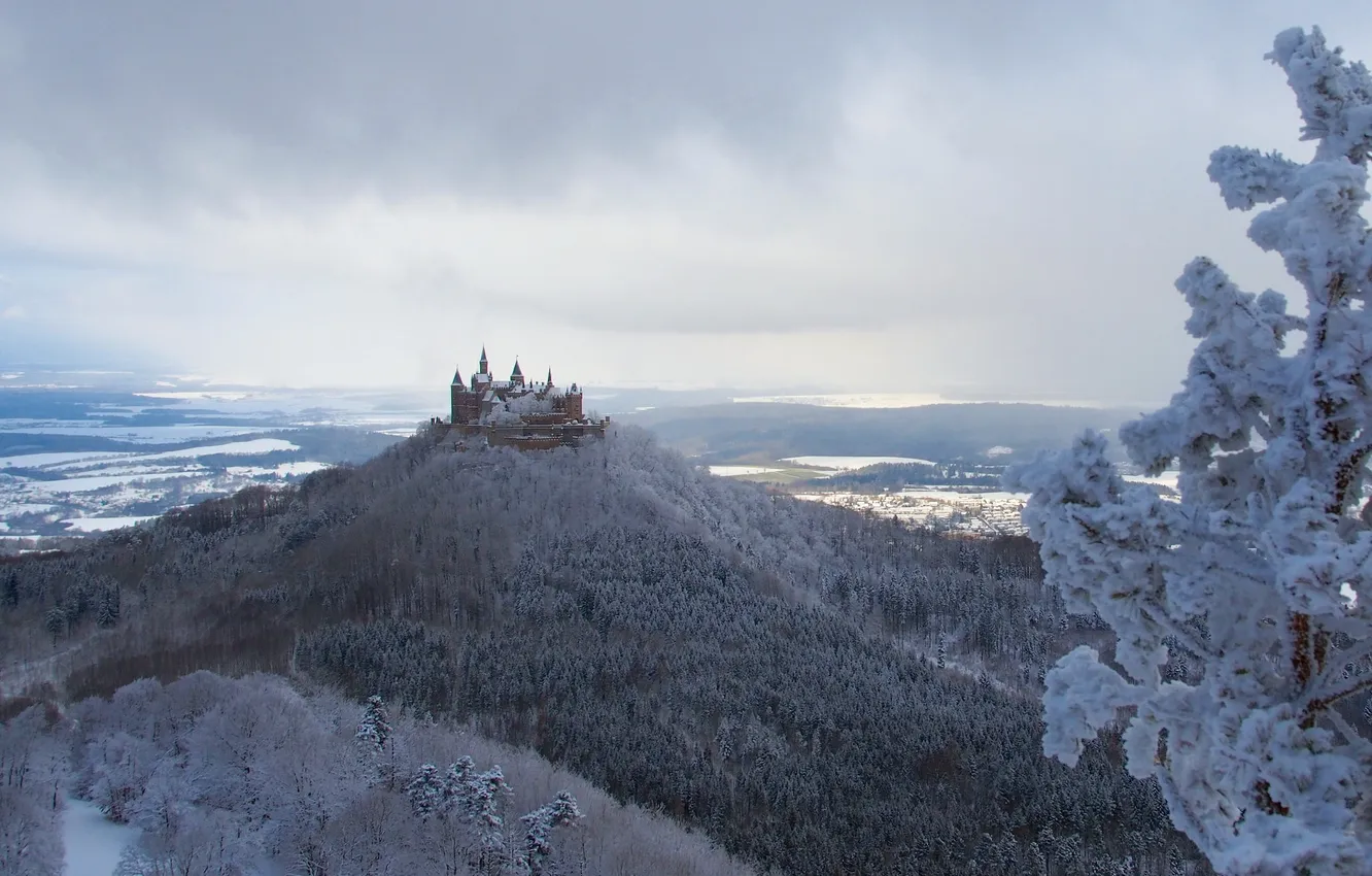 Фото обои зима, природа, замок