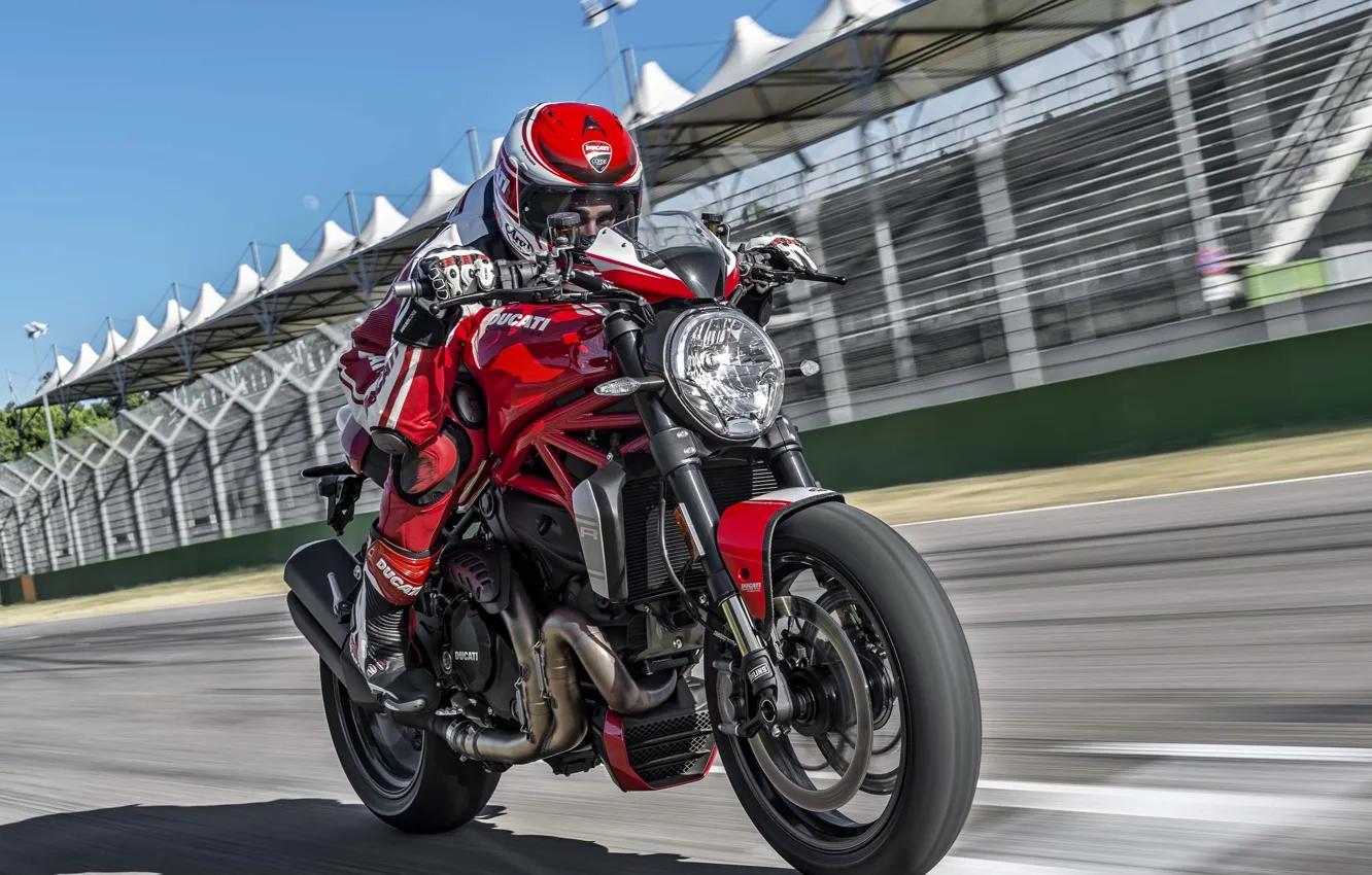 Фото обои red, Ducati, Monster, moto, road, bike, Legend, speed