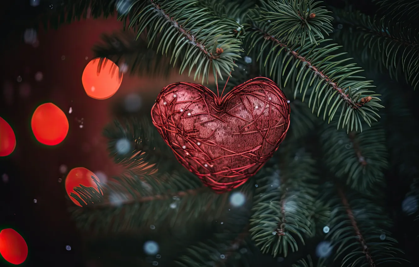 Фото обои любовь, романтика, сердце, Новый Год, Рождество, love, christmas, happy