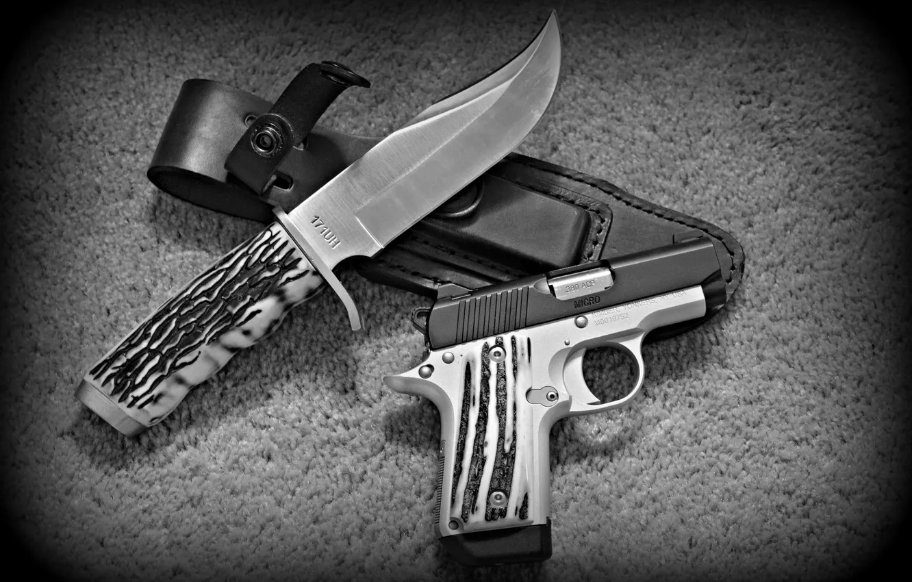 Фото обои пистолет, оружие, Нож