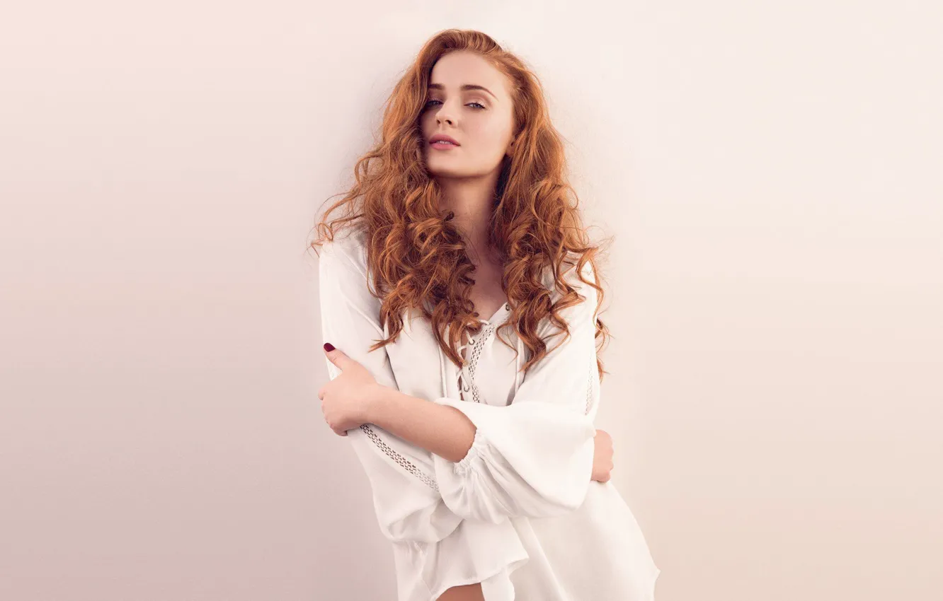 Фото обои beauty, redhead, look, actress, Sophie Turner