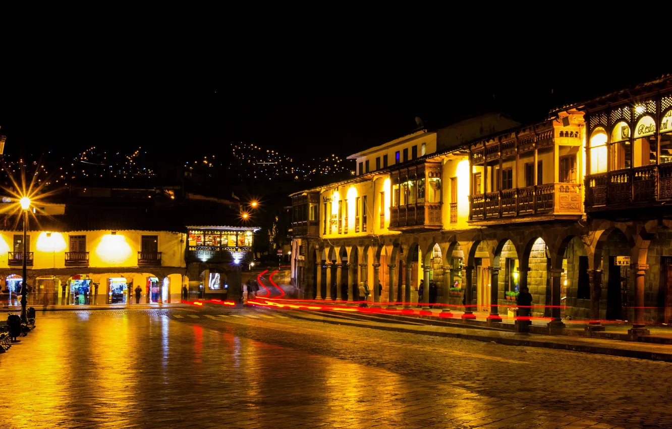 Фото обои ночь, night, Peru, Перу, noche, Cusco, Куско