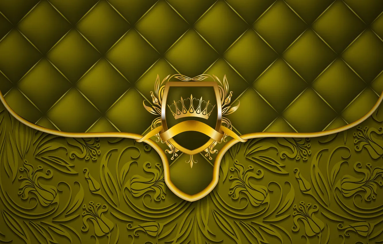 Фото обои зеленый, ретро, фон, золото, текстура, орнамент, винтаж