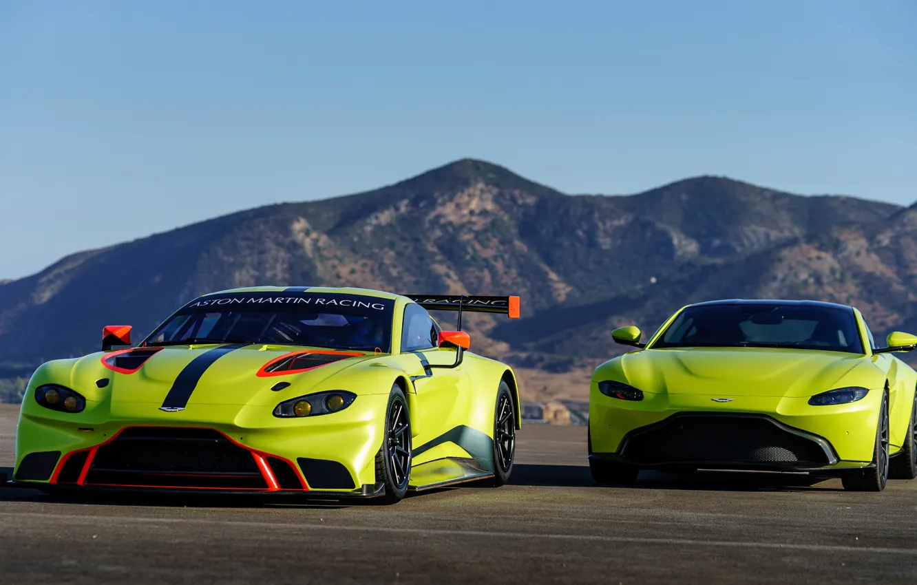Фото обои Aston Martin, Vantage, пара, гоночное авто, 2018, GTE