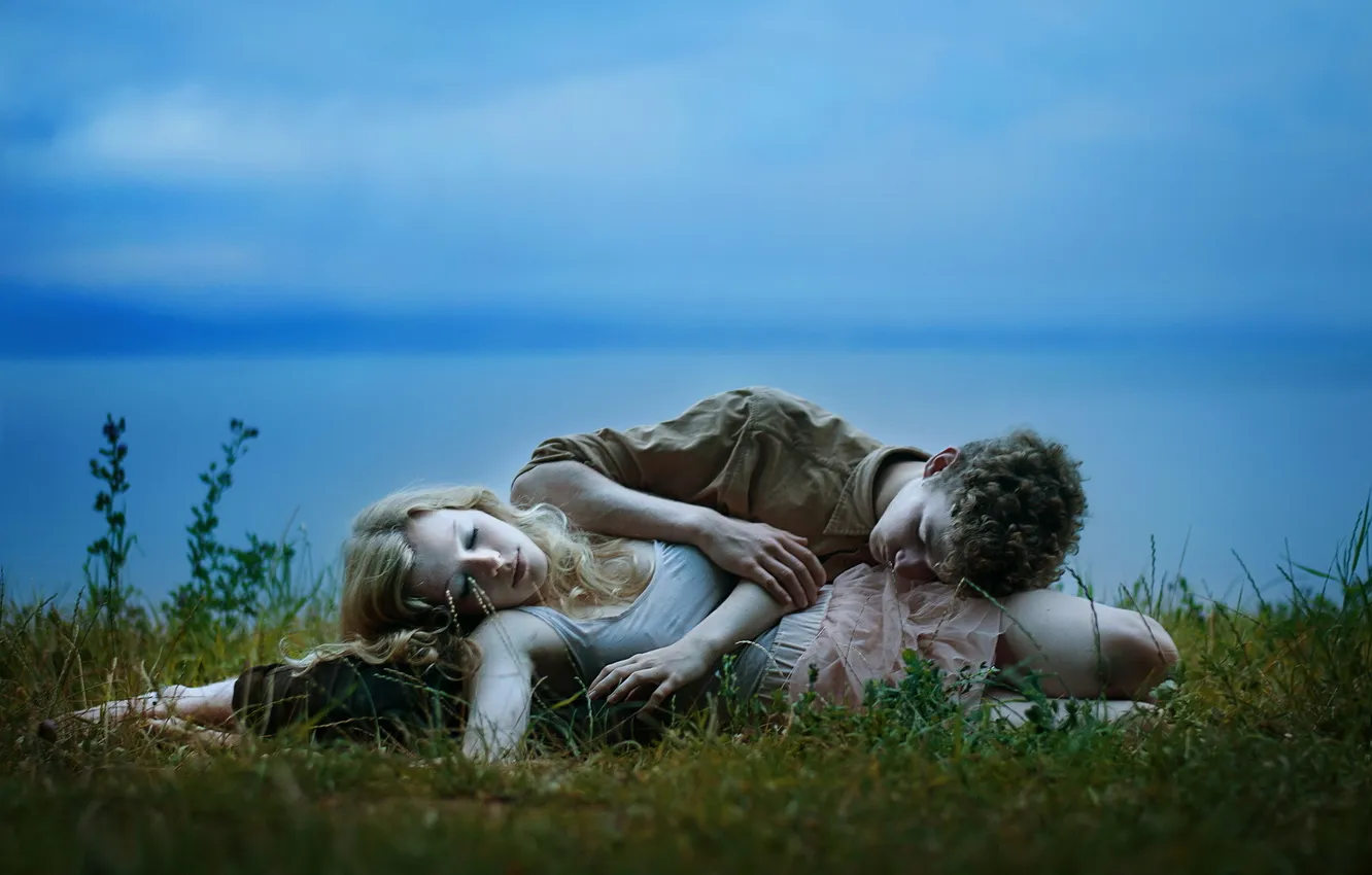 Фото обои девушка, настроение, парень