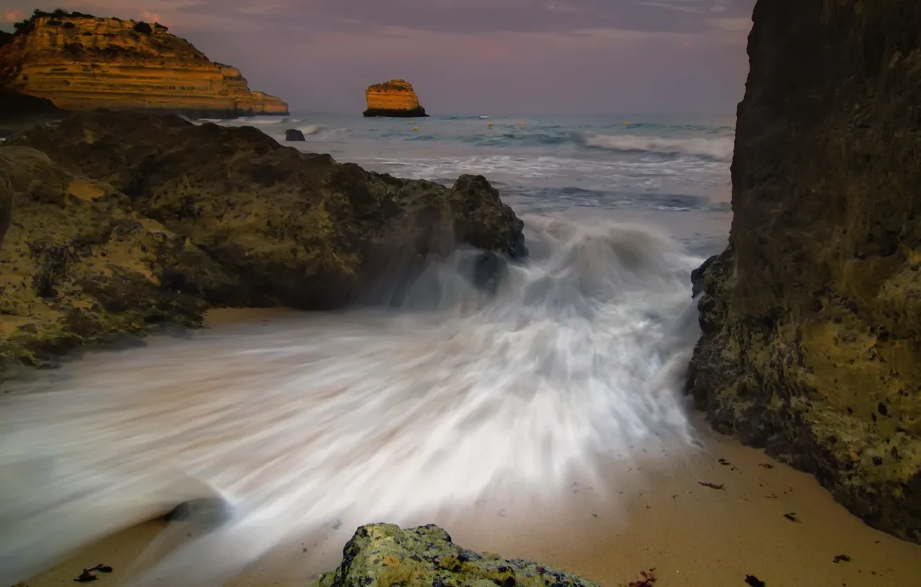 Фото обои море, вода, океан, скалы