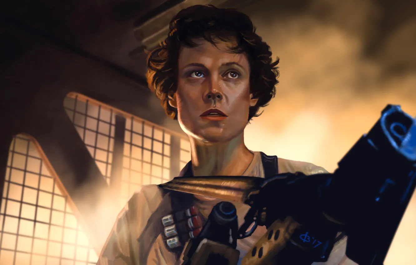 Фото обои арт, Чужой, Alien, Sigourney Weaver, Сигурни Уивер, Ripley