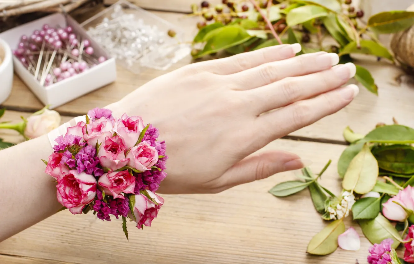 Фото обои цветы, букет, руки, flowers, флористика
