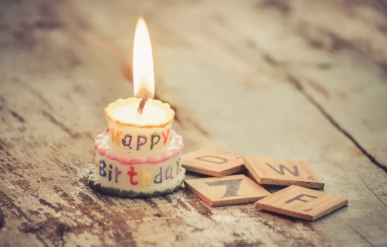Фото обои праздник, свеча, Happy Birthday