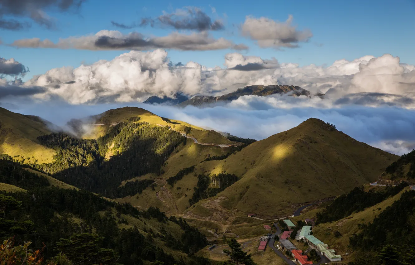 Фото обои небо, горы, природа, облока