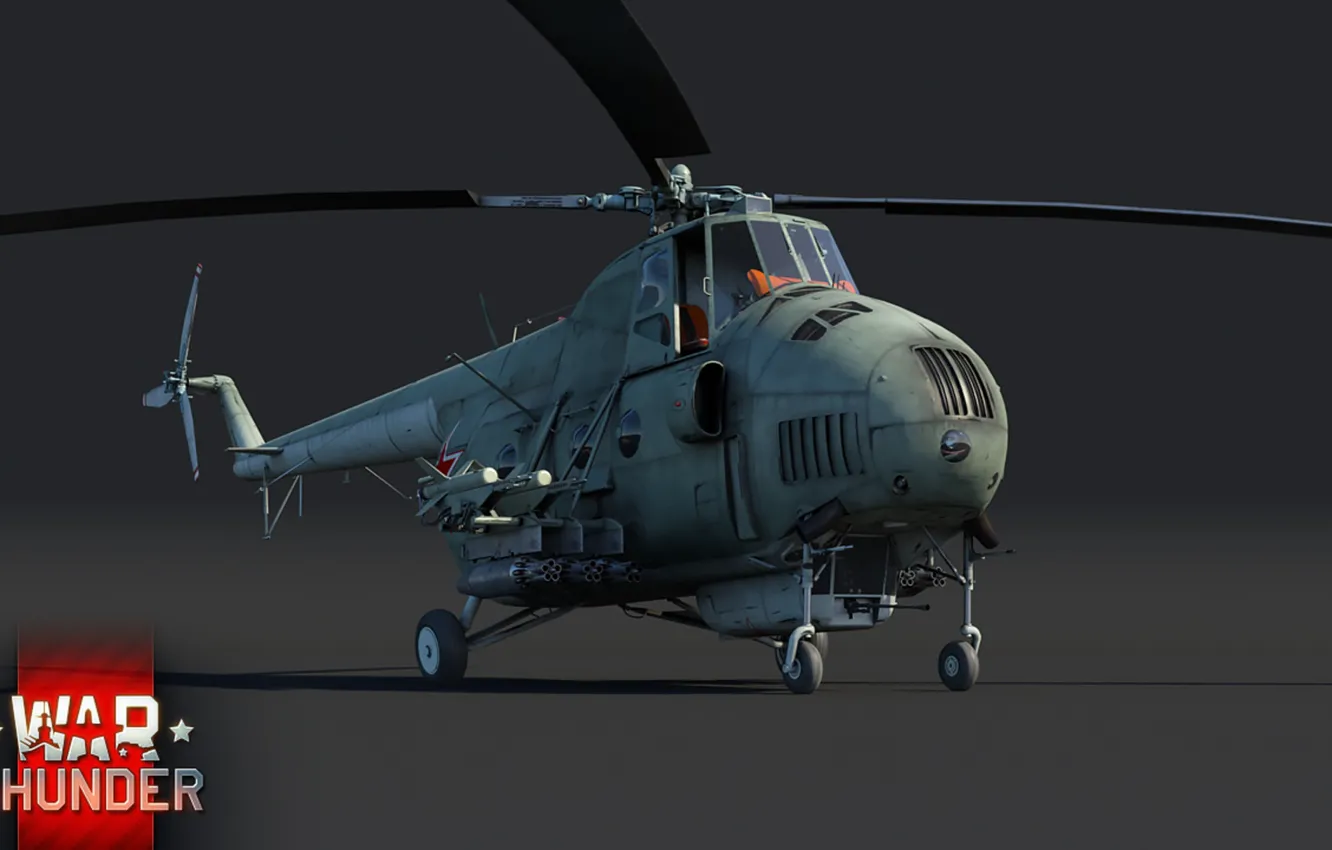 Фото обои арт, вертолет, ударный, ВВС СССР, ОКБ Миля, ПТУР, war thunder, Ми-4