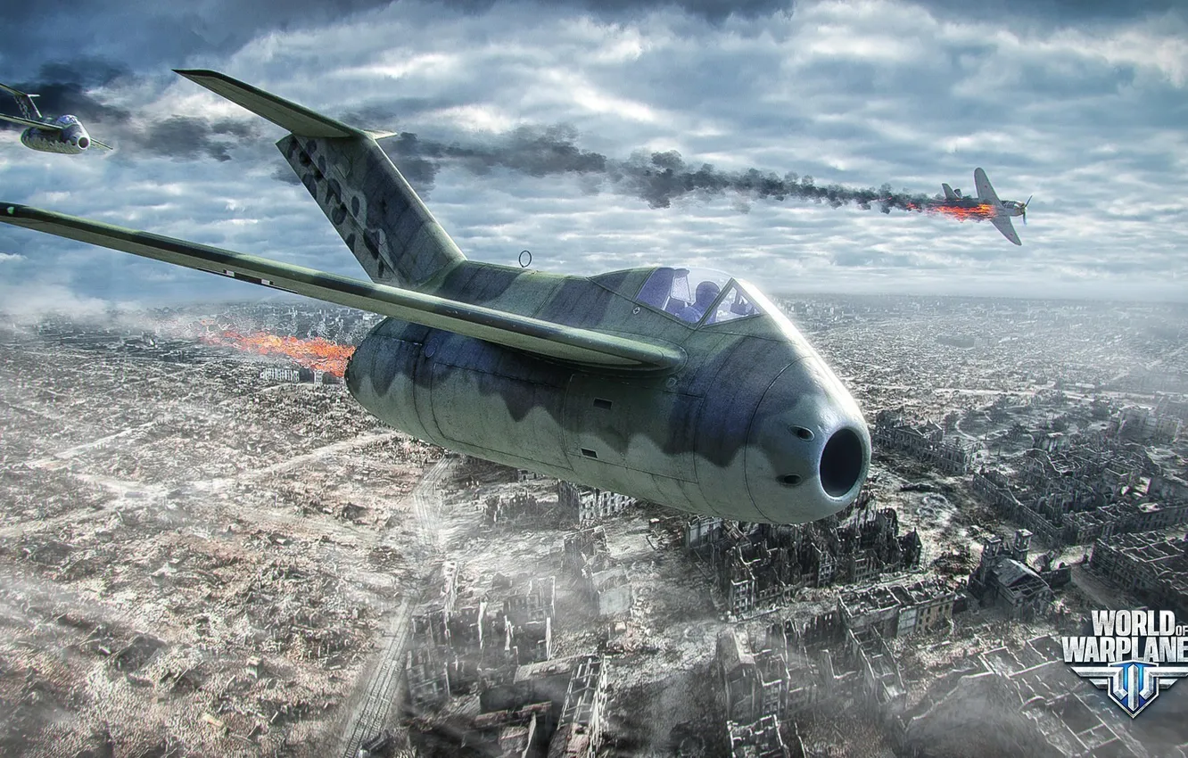 Фото обои город, самолет, разрушения, aviation, авиа, MMO, Wargaming.net, World of Warplanes