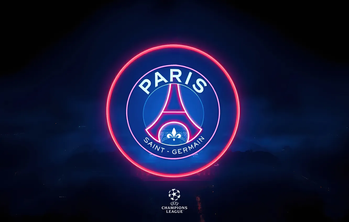 Фото обои лого, футбольный клуб, UEFA Champions League, Paris Saint-Germain, Пари Сен-Жермен, Лига чемпионов УЕФА