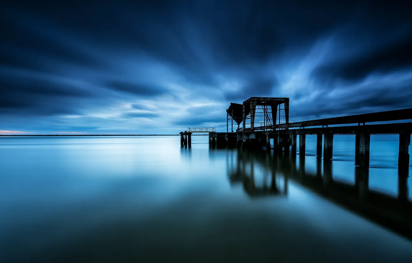 Фото обои река, пирс, Португалия