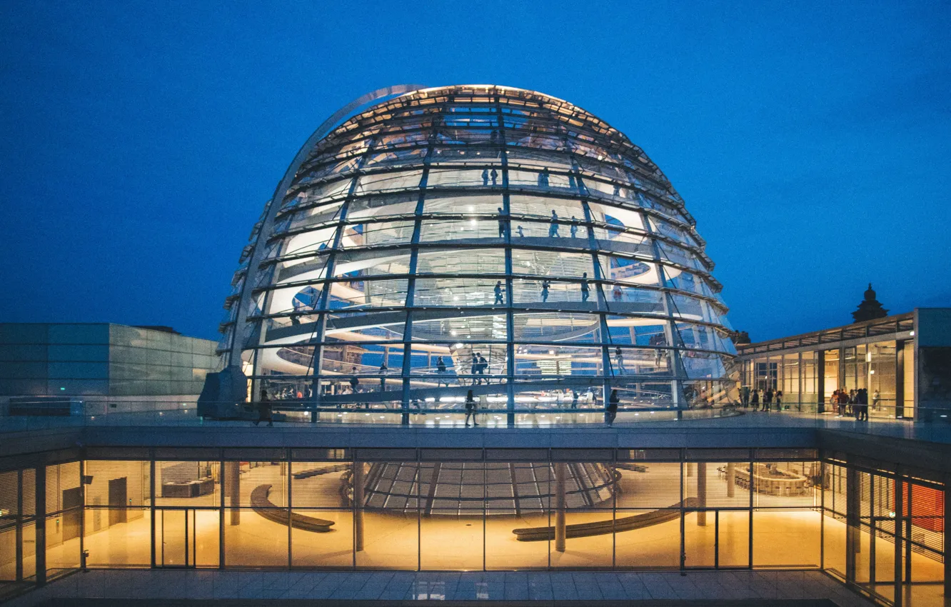 Фото обои German, Germany, Lights, Berlin, Architechture, Capital Town, Bundestag