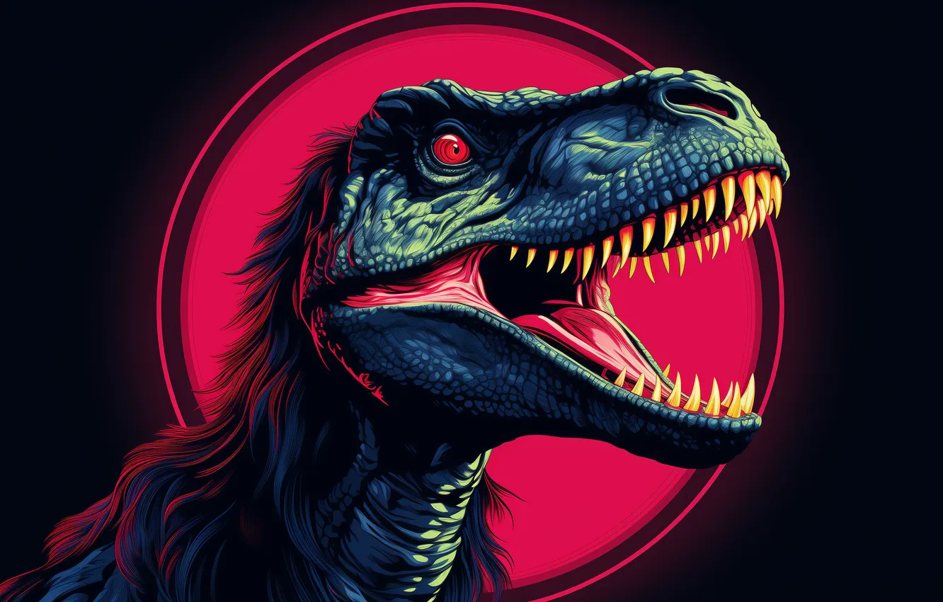 Фото обои effects, teeth, dinosaur, scales
