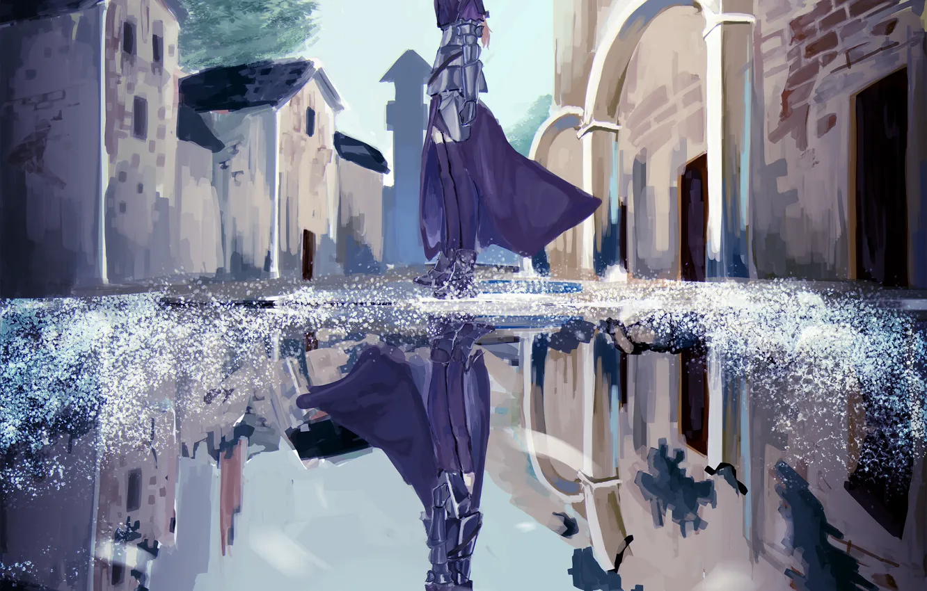 Фото обои девушка, отражение, арт, Жанна Д'арк, Fate / Grand Order