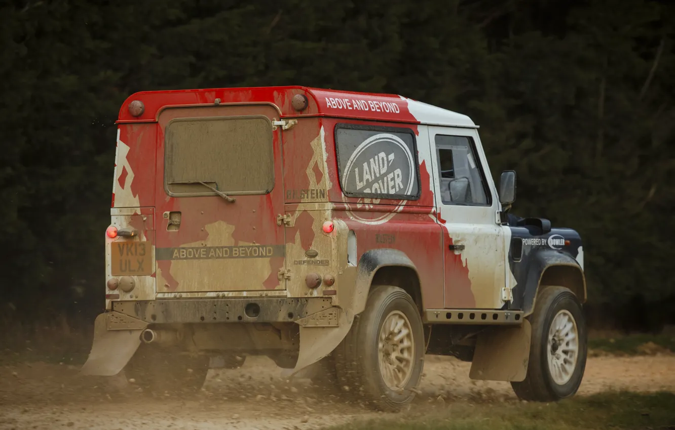 Фото обои грязь, Land Rover, Defender, 2013, 2014, Challenge, Bowler