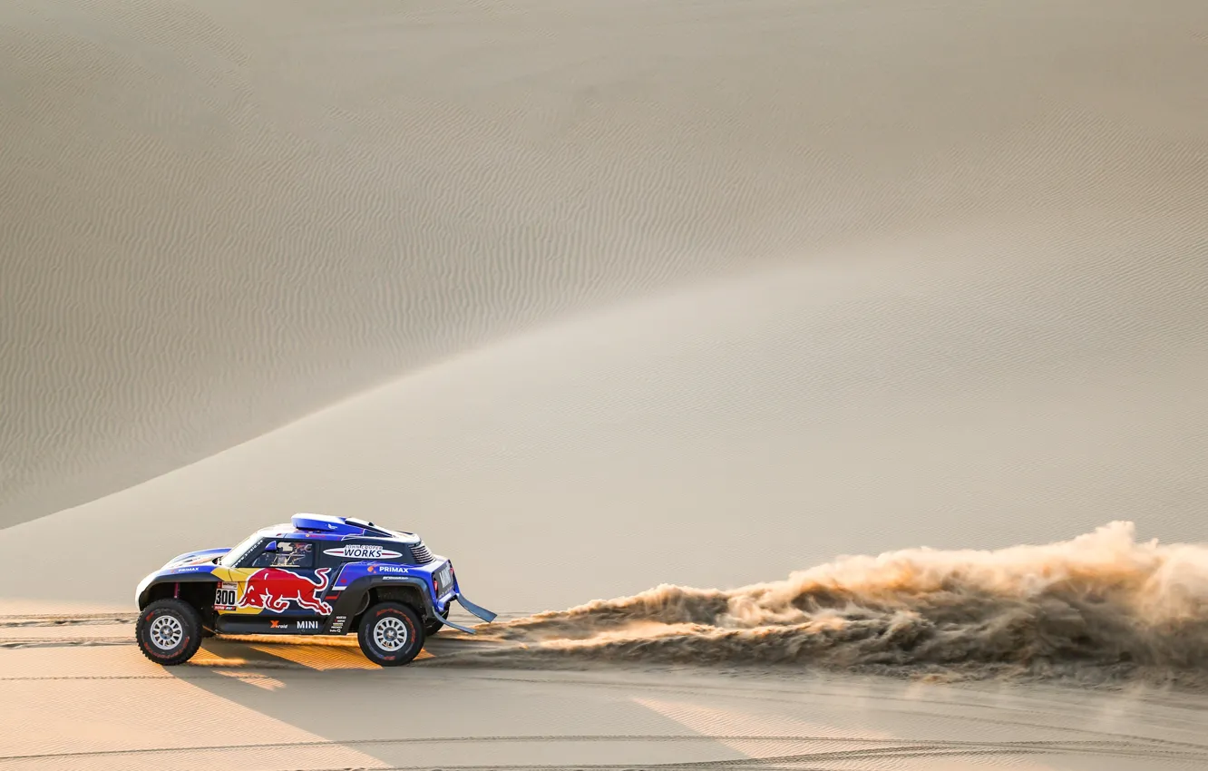 Фото обои Песок, Mini, Спорт, Пустыня, Машина, Автомобиль, 300, Rally