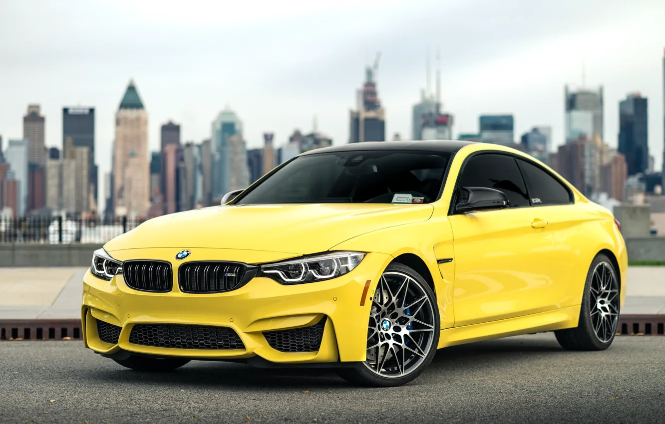 Фото обои BMW, City, Coupe, Yellow, F82