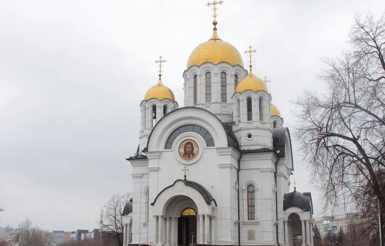Фото обои небо, деревья, дождь, пасмурно, здание, весна, Россия, архитектура