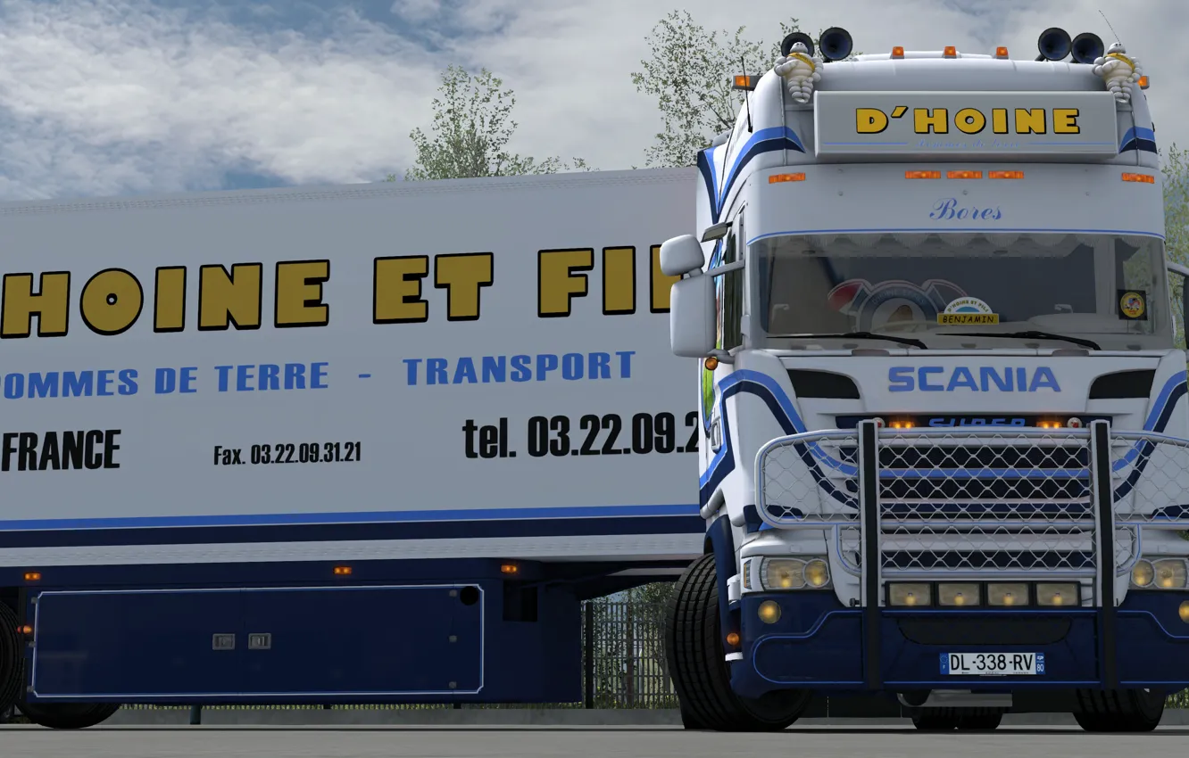 Фото обои тягач, Scania, Euro truck simulator 2