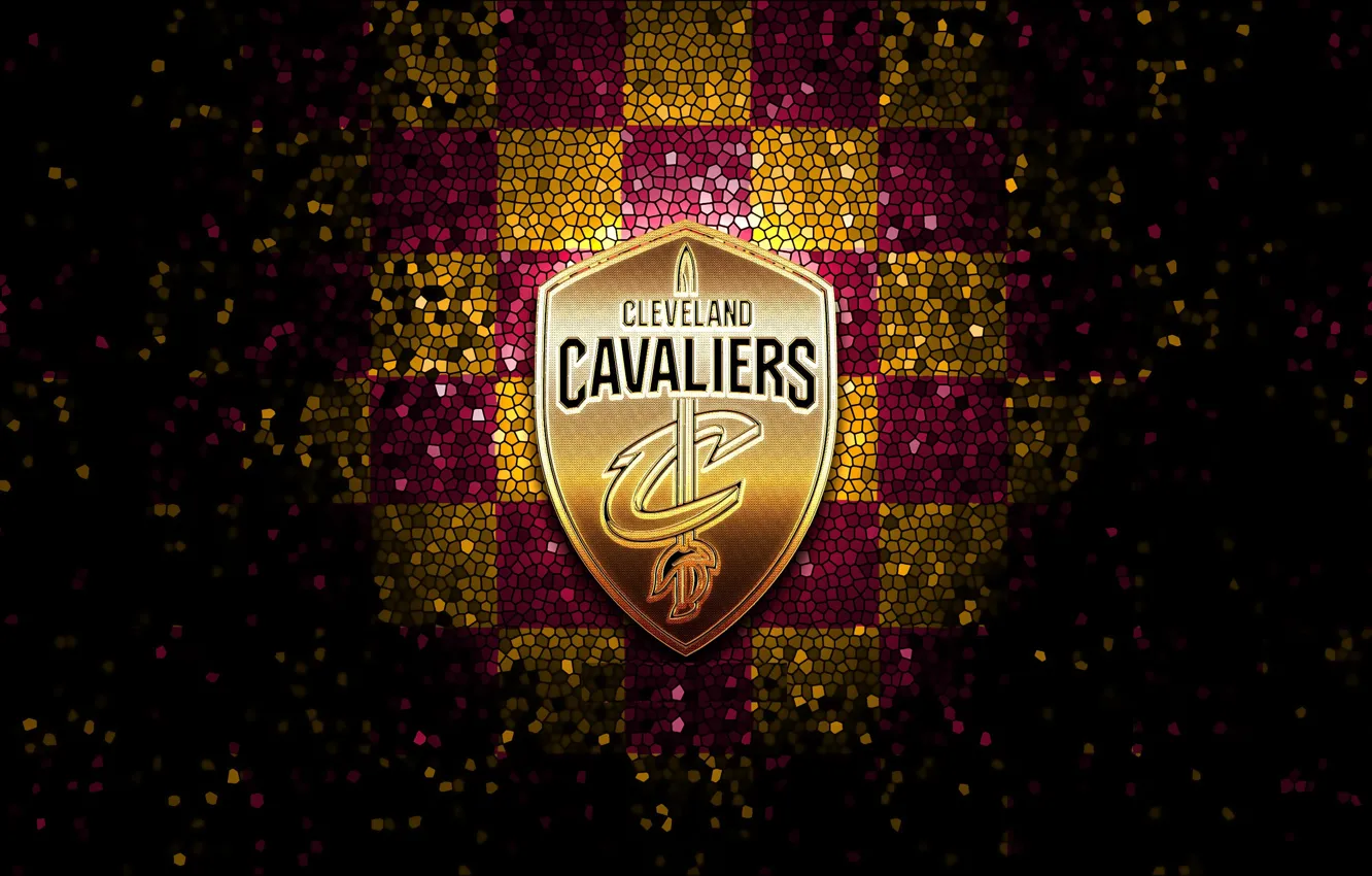 Фото обои wallpaper, sport, logo, basketball, NBA, Cleveland Cavaliers, glitter, checkered