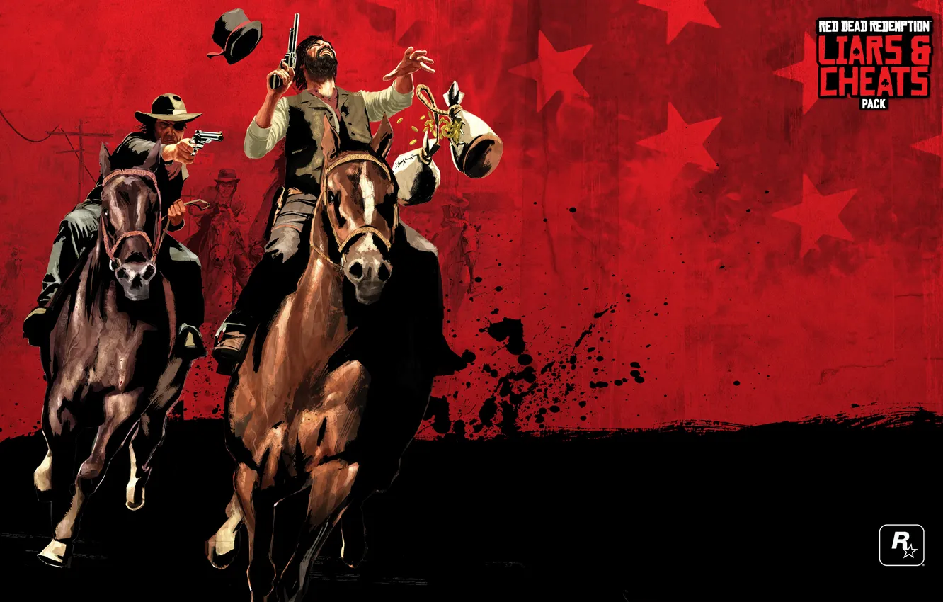 Фото обои игры, лошадь, выстрел, револьвер, стрелок, Red Dead Redemption, rockstar