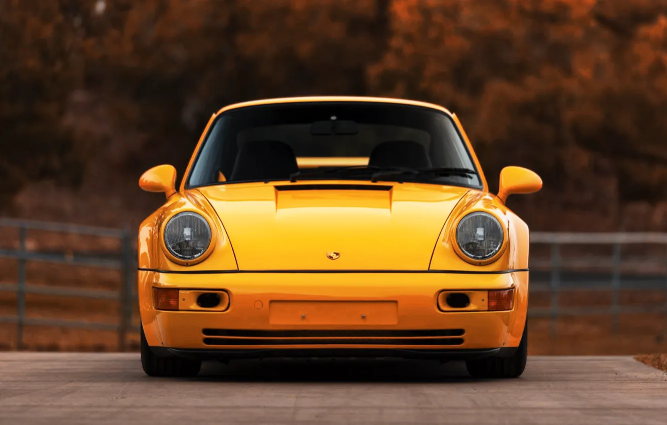 Фото обои Авто, Желтый, 911, Porsche, Машина, Porsche 911, Carrera, 1993