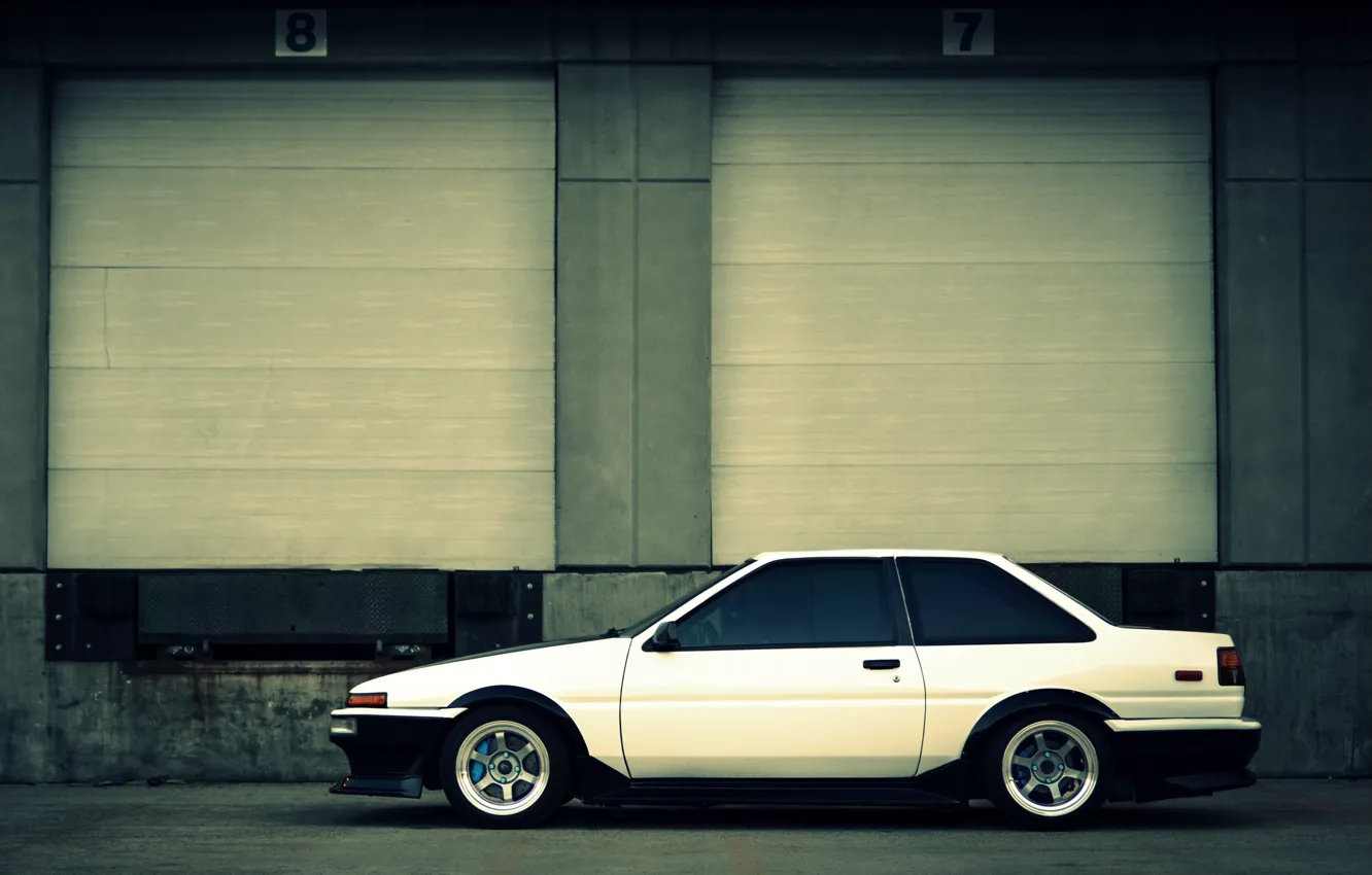 Фото обои white, toyota, corolla, ae86, front, тойота, королла