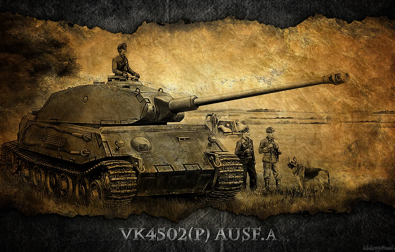 Фото обои Германия, арт, танк, танки, WoT, World of Tanks, VK 4502 (P) Ausf. A
