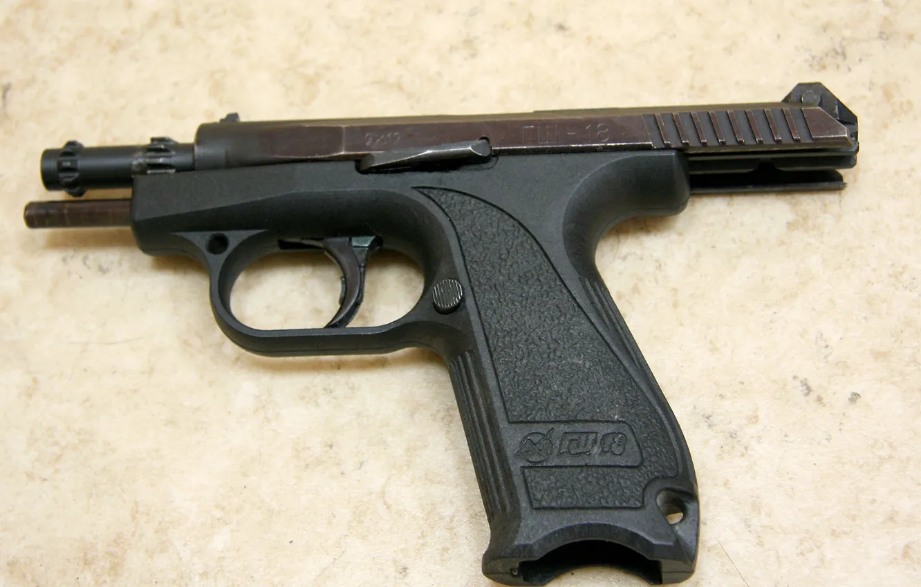 Фото обои пистолет, ствол, Оружие, gun, рукоятка, background, front, macro
