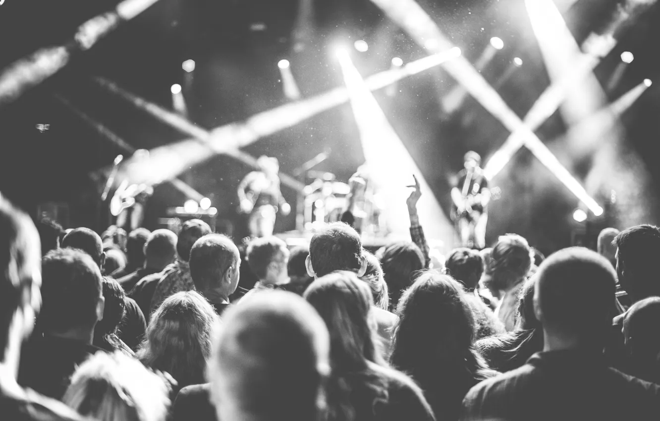 Фото обои music, light, rock, white, black, people, band, gray