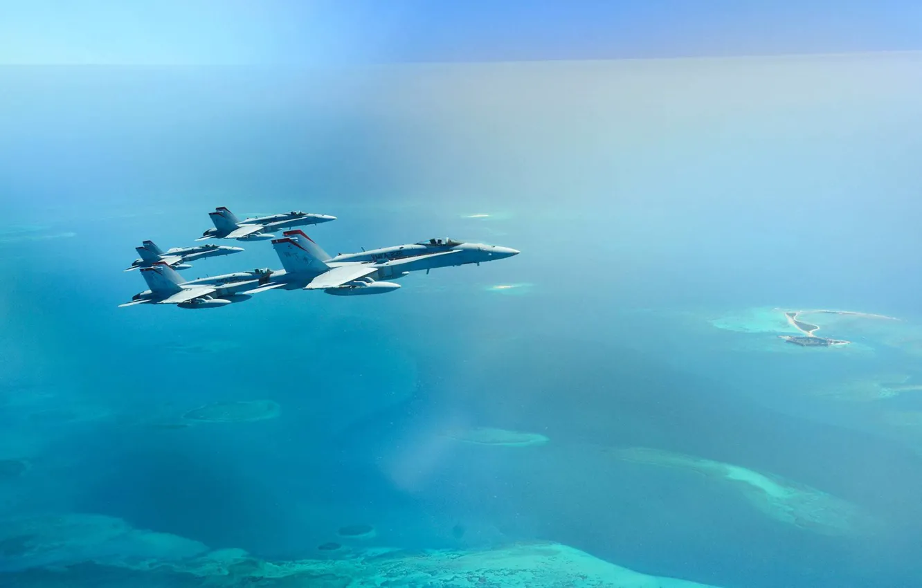 Фото обои небо, полет, Истребитель, ракеты, воздух, Авиация, вооружение, FA-18 Hornet