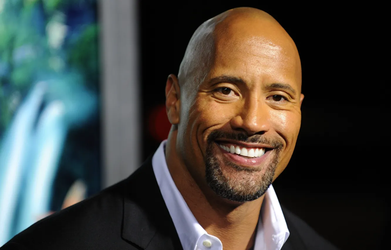 Фото обои Актер, Дуэйн Джонсон, Dwayne Johnson, улыбка.