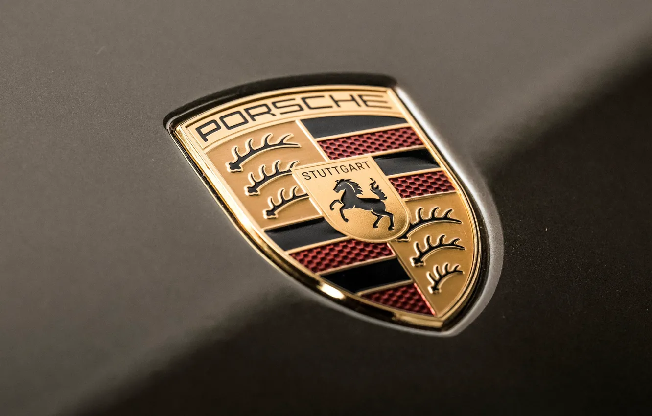 Фото обои Porsche, logo, badge, Porsche Mission X