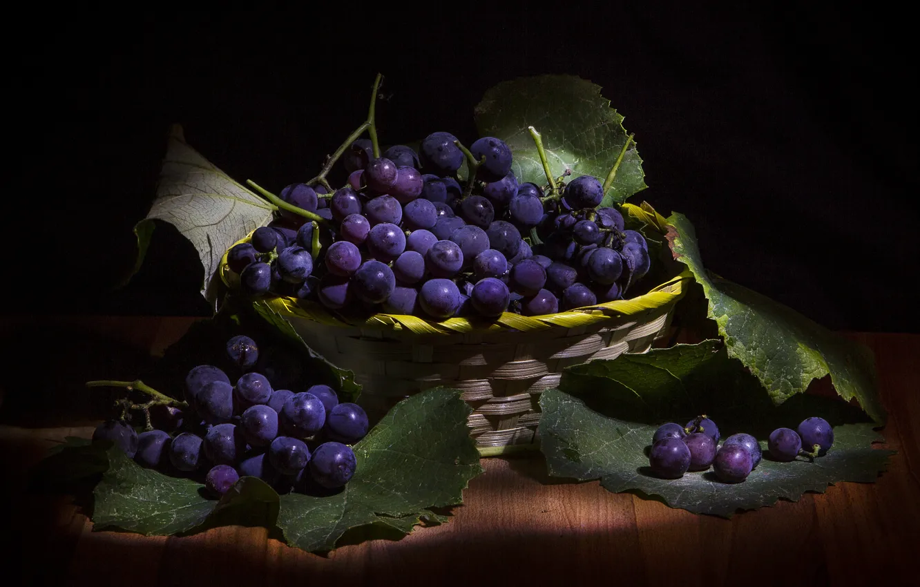 Фото обои макро, фон, виноград