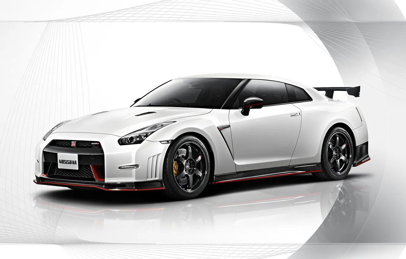 Фото обои Nissan, white, GT-R, R35, Nismo