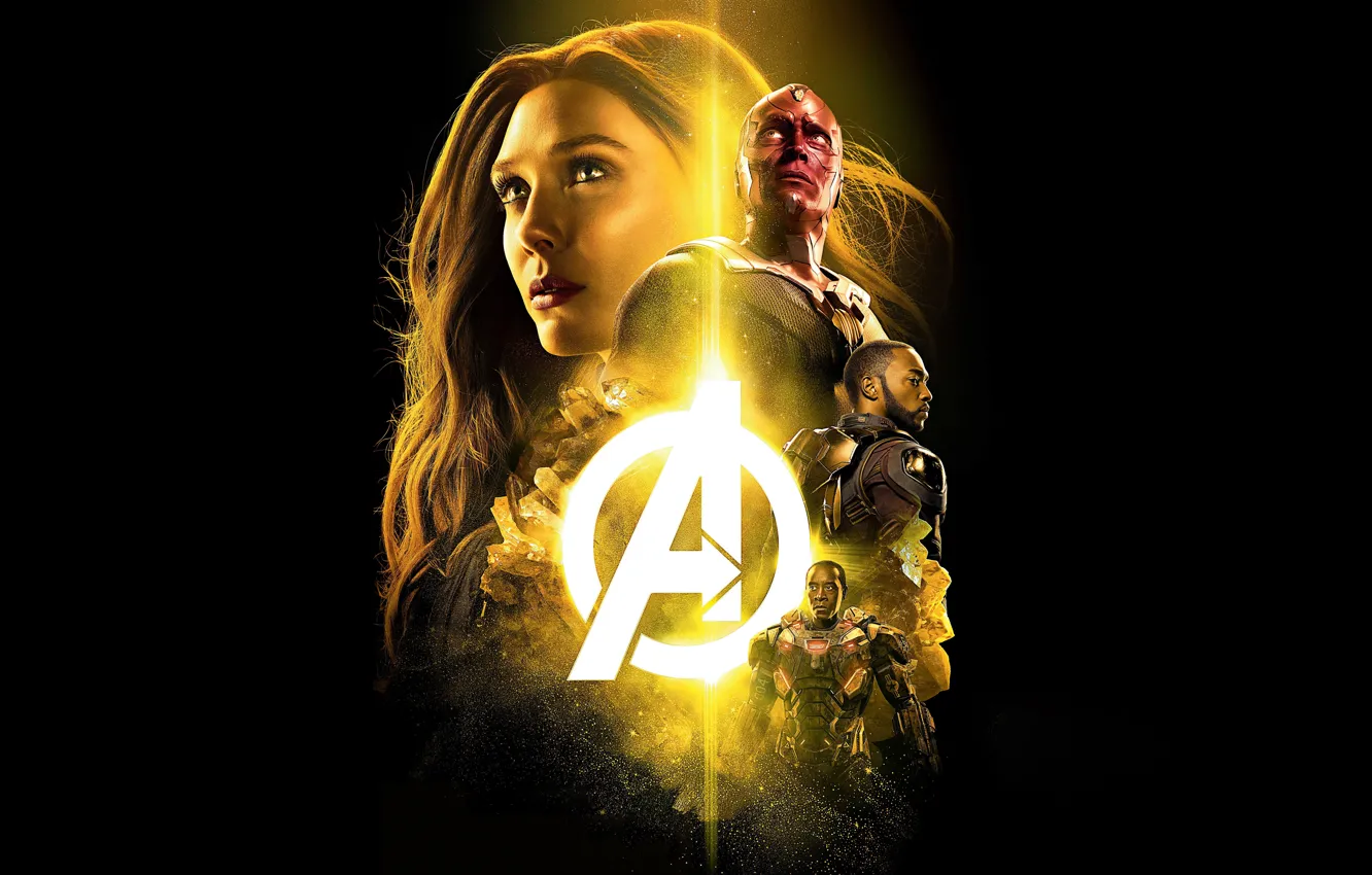 Фото обои Scarlett Johansson, Infinity, Vision, Hulk, Nebula, Iron Man, War, Falcon